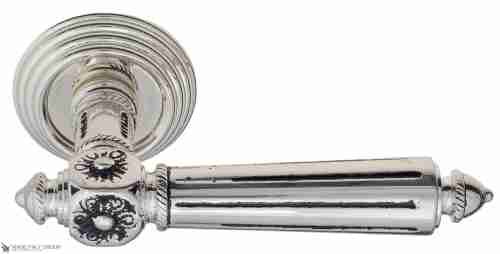 Дверная ручка Venezia "CASTELLO" D8 натуральное серебро + черный