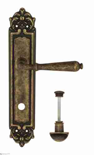 Дверная ручка Venezia "CLASSIC" WC-2 на планке PL96 античная бронза