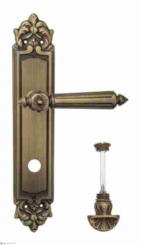 Дверная ручка Venezia "CASTELLO" WC-4 на планке PL96 матовая бронза