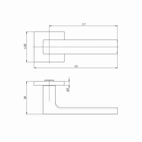Комплект на 6 дверей - Ручка дверная межкомнатная Armadillo SKY USS BL-26 Черный