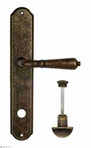 Дверная ручка Venezia "VIGNOLE" WC-2 на планке PL02 античная бронза