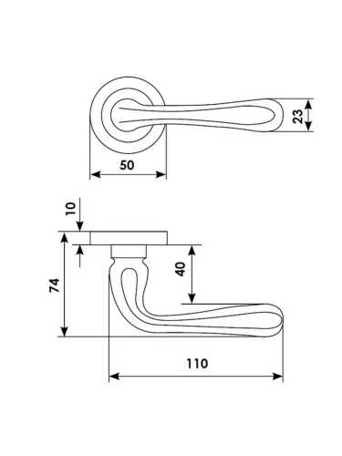 Ручка дверная Morelli Luxury ASTRO R2 OSA на круглой розетке, цвет матовое золото, латунь