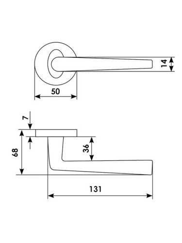 Ручка дверная Morelli Luxury THE FORCE R5 CAFFE раздельная на круглой розетке 7 мм, цвет кофе, ЦАМ