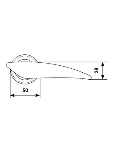 Ручка дверная Morelli Luxury BOLID R4 NIS раздельная на круглой розетке, цвет матовый никель, латунь