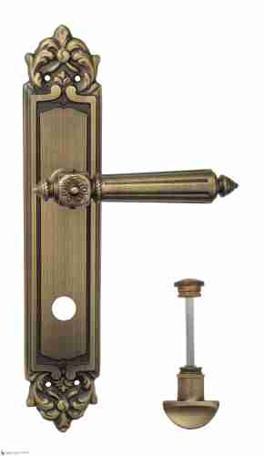 Дверная ручка Venezia "CASTELLO" WC-2 на планке PL96 матовая бронза