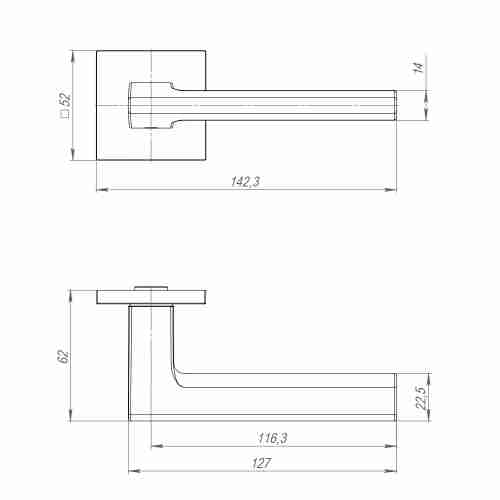 Ручка раздельная K.JS51.MARCO (MARCO JS) CP-8 хром