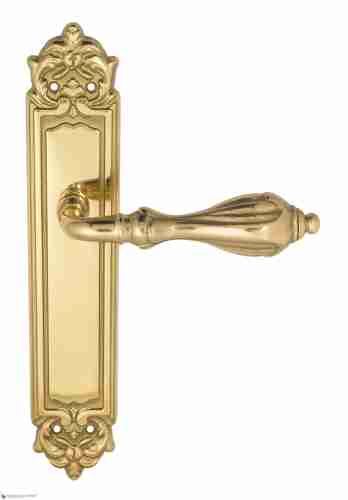 Дверная ручка Venezia "ANAFESTO" на планке PL96 полированная латунь