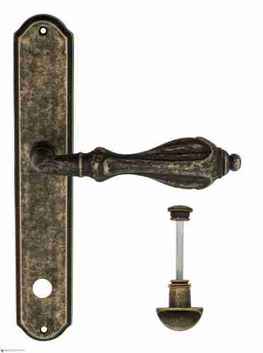 Дверная ручка Venezia "ANAFESTO" WC-2 на планке PL02 античная бронза