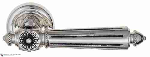 Дверная ручка Venezia "CASTELLO" D1 натуральное серебро + черный