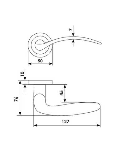 Ручка дверная Morelli Luxury COBRA R2 NIN раздельная на круглой розетке, цвет черный никель, латунь
