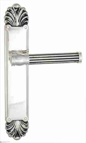 Дверная ручка Venezia "IMPERO" на планке PL87 натуральное серебро + черный