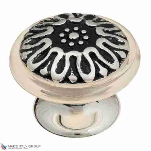 Упор дверной напольный Venezia ST6 натуральное серебро + черный