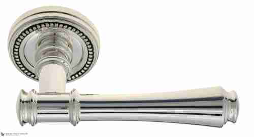 Дверная ручка Venezia "CALLISTO" D3 натуральное серебро + черный