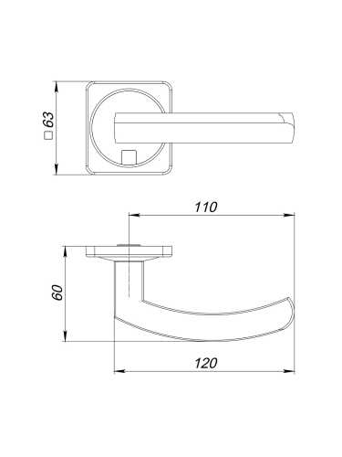 Ручка Fuaro (Фуаро) раздельная K.MSC62.MOSAIC SSC-16 сатинированный хром, квадрат 170 мм