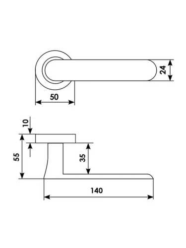 Ручка дверная Morelli Luxury LE BOAT R2 OBR раздельная на круглой основе, цвет кофе, латунь