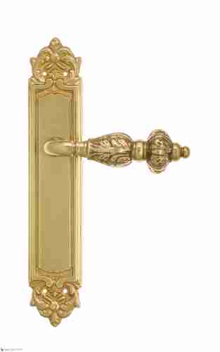 Дверная ручка Venezia "LUCRECIA" на планке PL96 полированная латунь