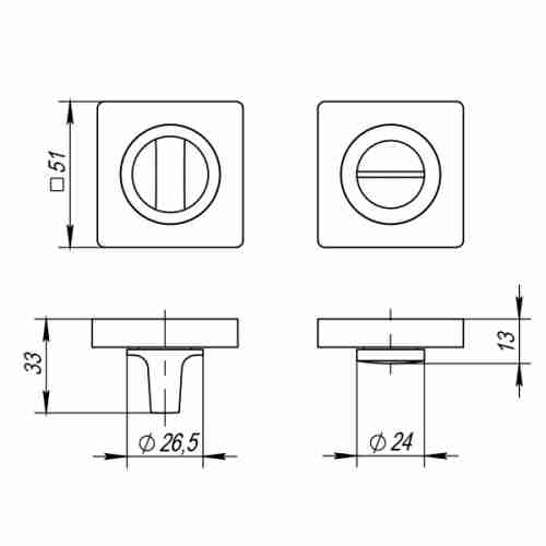 Ручка поворотная BK6 ZQ BL-24 черный