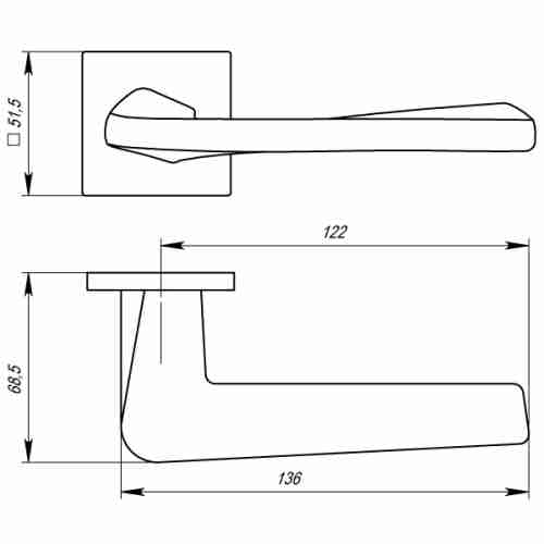 Комплект на 3 двери - Ручка дверная межкомнатная Armadillo TORSO USS BL-26 черный