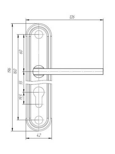 Замок Absolyute (Абсолют) врезной цилиндровый с защёлкой в комплекте с ручкой ЗВ4-3/09Р (медь), 4 кл.