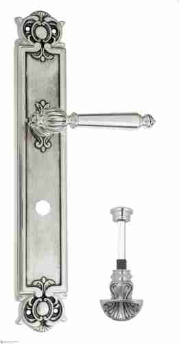 Дверная ручка Venezia "PELLESTRINA" WC-4 на планке PL97 натуральное серебро + черный