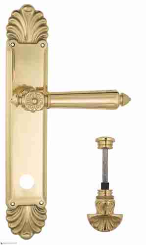 Дверная ручка Venezia "CASTELLO" WC-4 на планке PL87 полированная латунь