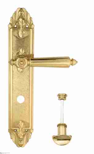 Дверная ручка Venezia "CASTELLO" WC-2 на планке PL90 полированная латунь