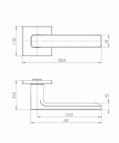 Ручка раздельная K.ARC.Q52.VIVA SSG-39 сатин.золото