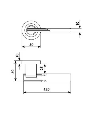 Ручка дверная Morelli Luxury VERONICA R2 CSA/CRO раздельная на круглой розетке, цвет матовый хром/хром, латунь