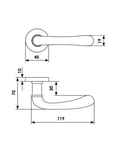 Ручка дверная Morelli Luxury RING R3-E NIN на круглой розетке, цвет - черный никель