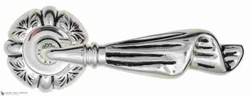 Дверная ручка Venezia "OPERA" D5 натуральное серебро + черный