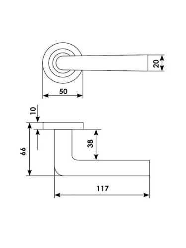 Ручка дверная Morelli Luxury UNDER R2 OSA раздельная на круглой розетке, цвет матовое золото, латунь