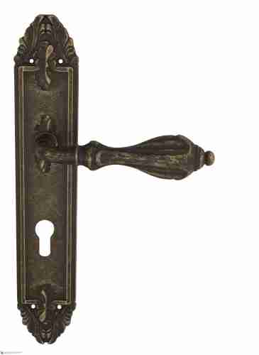 Дверная ручка Venezia "ANAFESTO" CYL на планке PL90 античная бронза
