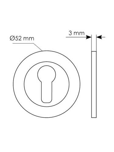 Накладка на замок Morelli Luxury LUX-KH NIS круглая под евроцилиндр, цвет матовый никель