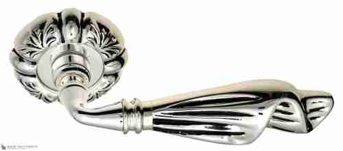 Дверная ручка Venezia "OPERA" D5 натуральное серебро + черный