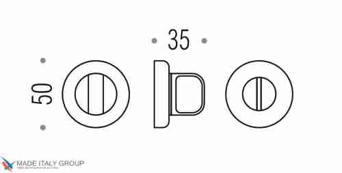 Фиксатор поворотный на круглом основании COLOMBO CD69BZG6G-BR бронза
