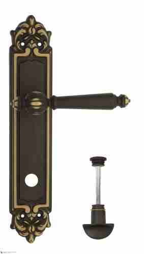 Дверная ручка Venezia "PELLESTRINA" WC-2 на планке PL96 темная бронза