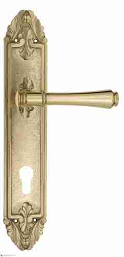 Дверная ручка Venezia "CALLISTO" CYL на планке PL90 полированная латунь