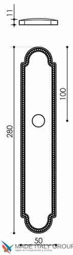 Дверная ручка Venezia "CARNEVALE" на планке PL98 полированная латунь
