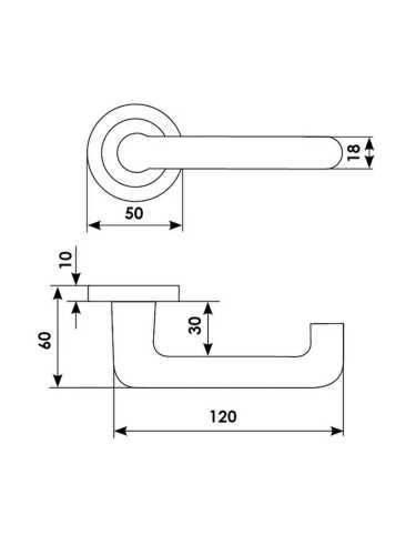 Ручка дверная Morelli Luxury IRIS R2 OBR раздельная на круглой розетке, цвет кофе, латунь