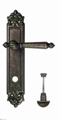 Дверная ручка Venezia "PELLESTRINA" WC-2 на планке PL96 античное серебро