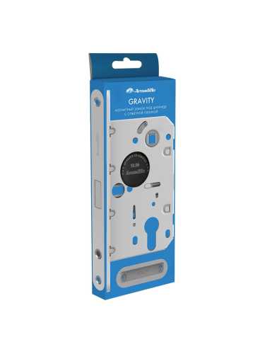 Замок межкомнатный магнитный под цилиндр с ответной планкой GRAVITY G02.190.50.85 BL черный