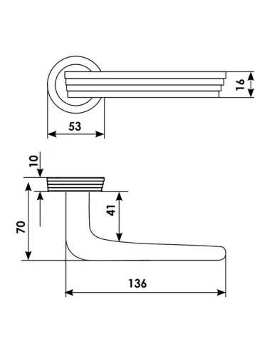 Ручка дверная Morelli Luxury ALLURE WD OSA раздельная на круглой розетке, цвет матовое золото, латунь