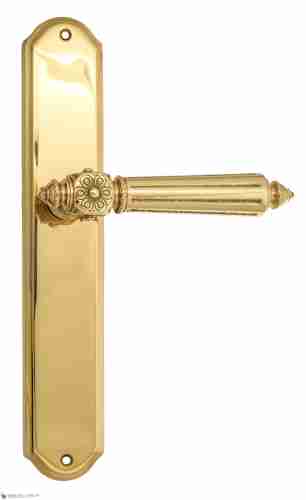 Дверная ручка Venezia "CASTELLO" на планке PL02 полированная латунь