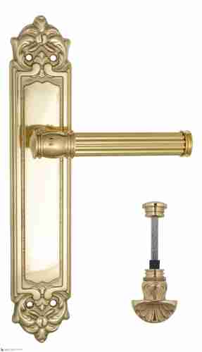 Дверная ручка Venezia "IMPERO" WC-4 на планке PL96 полированная латунь