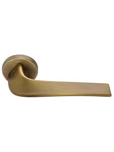 Ручка дверная Morelli Luxury COMETA R5 CAFFE раздельная на круглой розетке, цвет кофе, ЦАМ