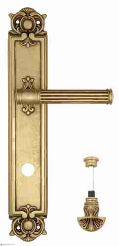 Дверная ручка Venezia "IMPERO" WC-4 на планке PL97 французcкое золото + коричневый