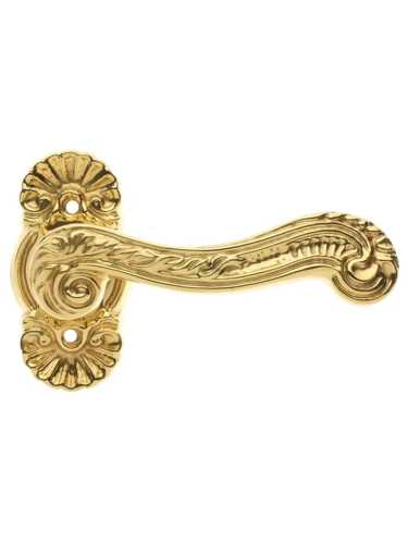 Ручка дверная Morelli Luxury LOUVRE V OTL на фигурной розетке, цвет - золото