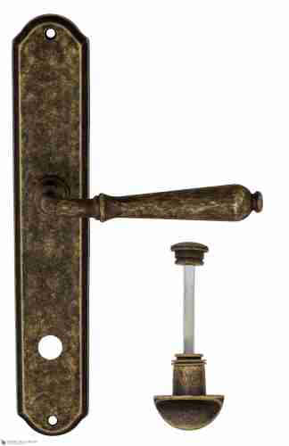Дверная ручка Venezia "CLASSIC" WC-2 на планке PL02 античная бронза
