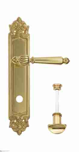 Дверная ручка Venezia "PELLESTRINA" WC-2 на планке PL96 полированная латунь