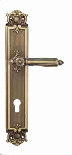 Дверная ручка Venezia "CASTELLO" CYL на планке PL97 матовая бронза